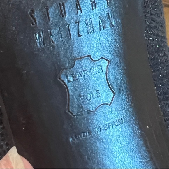 Stuart Weitzman Black Curvia Textured Pointed Toe Pumps Shoes 8 M - Picture 9 of 13